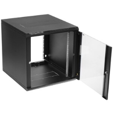 Шкаф телекоммуникационный настенный разборный ЦМО 12U (600 x 520) съемные стенки, дверь стекло, черный (ШРН-М-12.500-9005)