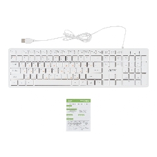 Клавиатура проводная Acer OKW123, USB, белый