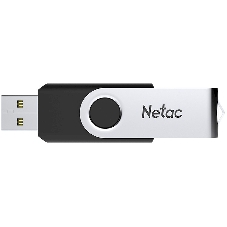 Флешка USB Netac U505 (NT03U505N-016G-20BK), 16Gb, USB 2.0, R/W 70/30, черный/серебристый