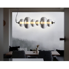 Подвесной светодиодный светильник Ambrella light LH11072 BK/SM черный/дымчатый 36W 3000K 745*230*230
