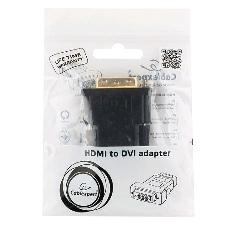 Переходник Cablexpert HDMI-DVI 19F/19M золотые разъемы, пакет, черный