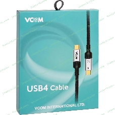 Кабель USB4 TCM--TCM, 5K@60Hz, 40Gbps, PD 240W, 5A, VCOM, 1.2м