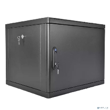Шкаф коммутационный ЦМО (ШРН-9.350.1-9005) настенный 9U 600x350 мм пер. дв. стал. лист 200 кг черный 300 мм