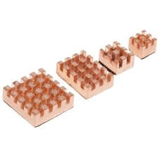 Набор радиаторов QUMO, 5 in 1 pure copper heat sink for Raspberry Pi 5B, 17×17 15×10 12×13 6×6