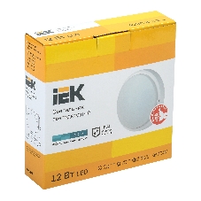 Светильник IEK LDPO0-4002-12-4000-K01LED ДПО 4002 12Вт IP54 4000K круг белый IEK