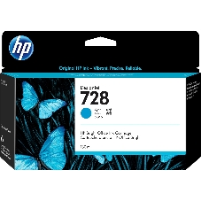 Картридж струйный HP 728 с голубыми чернилами для принтеров Designjet, 130 мл