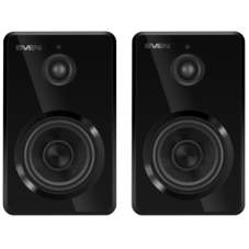Акустическая система SVEN SPS-730 2.0 черные (2x25Вт, экокожа, USB/SD, пульт ДУ, Bluetooth)