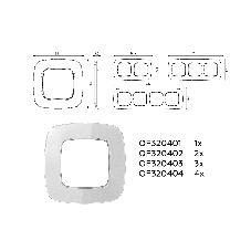 Рамка OMEGA Radian (Серебро Стекло органическое) 4-ая OF320404