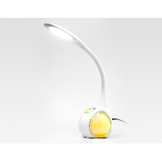 Светодиодная настольная лампа с RGB подсветкой Ambrella light DE532 WH белый LED 4200K+RGB 7.5W