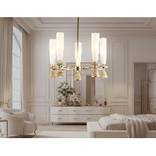 Люстра Ambrella light LH75371/5 GD/WH золото/белый G9*5 max 28W D600*675