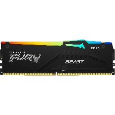 Оперативная память Kingston Fury Beast, DDR5, 16Gb (1x16Gb), 6000MHz, CL30, DIMM, с радиатором, RGB, черный