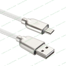 Кабель USB ACD-Allure MicroUSB - USB-A Кожа, 1м, белый