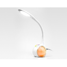 Светодиодная настольная лампа с RGB подсветкой Ambrella light DE532 WH белый LED 4200K+RGB 7.5W