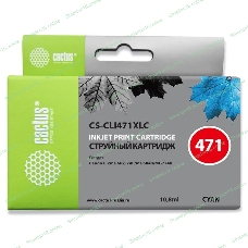 Картридж струйный Cactus CS-CLI471XLC голубой (10.8 мл) для Canon TS5040/MG5740/MG6840/MG7740