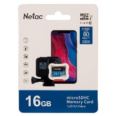 Флеш карта microSDHC 16Gb Netac P500 NT02P500STN-016G-S (без SD адаптера) 80Mb/s