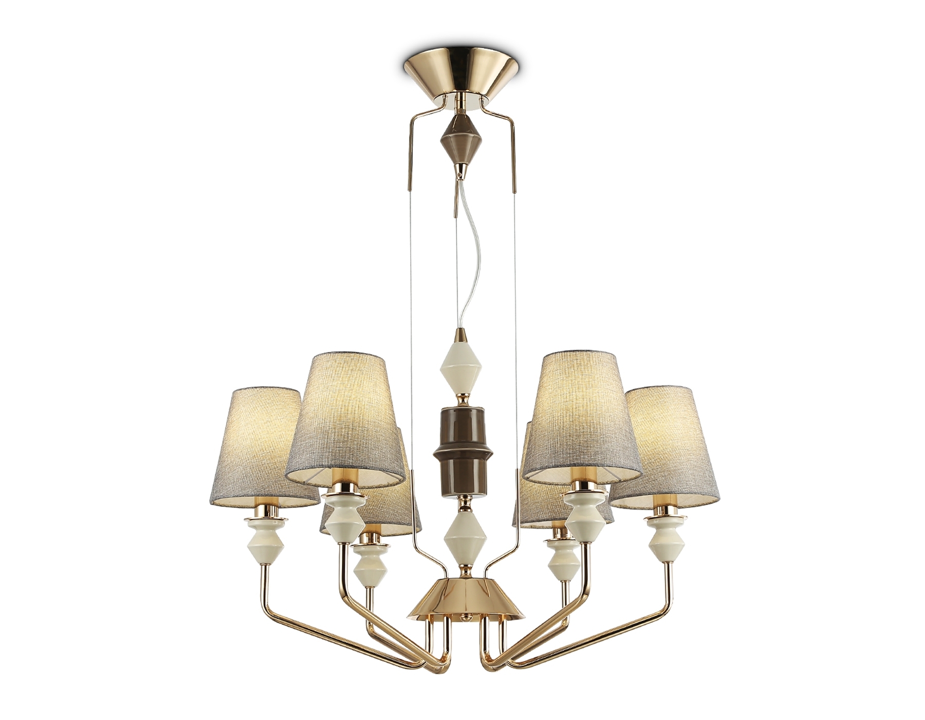 Люстра Ambrella light LH75401/6 GD/GR золото/серый E14*6 max 40W D700*1260