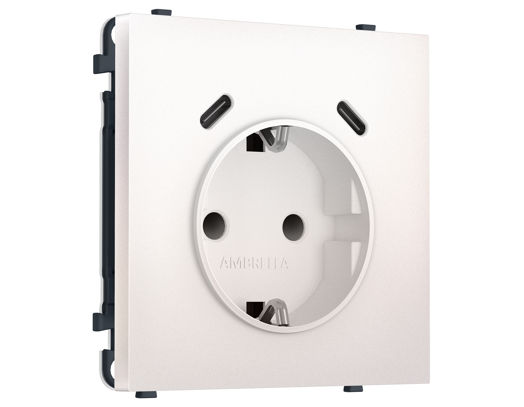 Комплект механизма электрической розетки SIGMA Жемчуг 2USB С+C 20W (быст. зар.) с/з с/ш 16A-250V QUANT PRO (SP2105, PR165)
