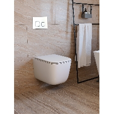 Инсталляция с унитазом комплект BAU IDEAL 6 в 1: унитаз подвесной безободковый торнадо Bau Dream 51х35, быстросъемное сиденье микролифт, кнопка смыва BAU Strike, белая/хром