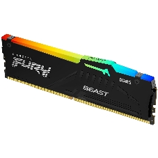 Оперативная память Kingston Fury Beast, DDR5, 16Gb (1x16Gb), 6000MHz, CL30, DIMM, с радиатором, RGB, черный