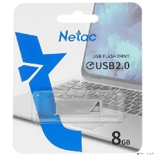 Флешка USB Netac U326 (NT03U326N-008G-20PN), 8Gb, USB 2.0, R/W 50/15, серебристый