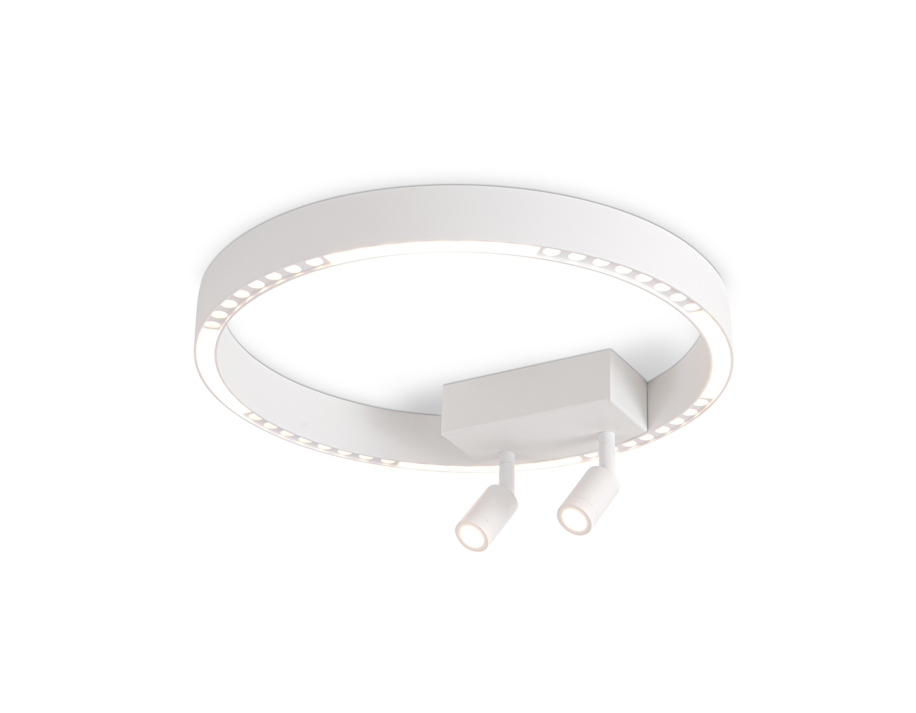 Потолочный светодиодный светильник Ambrella light FL5805/1+2 WH белый 25W 3000K/4200K/6400K D400*95 (без ПДУ)
