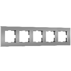 Рамка на 5 постов Slab (серебро софт) W0052965