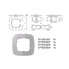 Рамка OMEGA Radian (Сталь Стекло органическое) 1-ая OF320501
