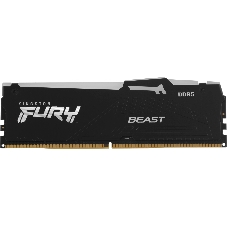 Оперативная память Kingston Fury Beast, DDR5, 16Gb (1x16Gb), 6000MHz, CL30, DIMM, с радиатором, RGB, черный
