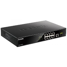 Коммутатор D-Link DGS-1010MP/A1A, 9×1 Гбит/с + 1×1 Гбит/с SFP, неуправляемый