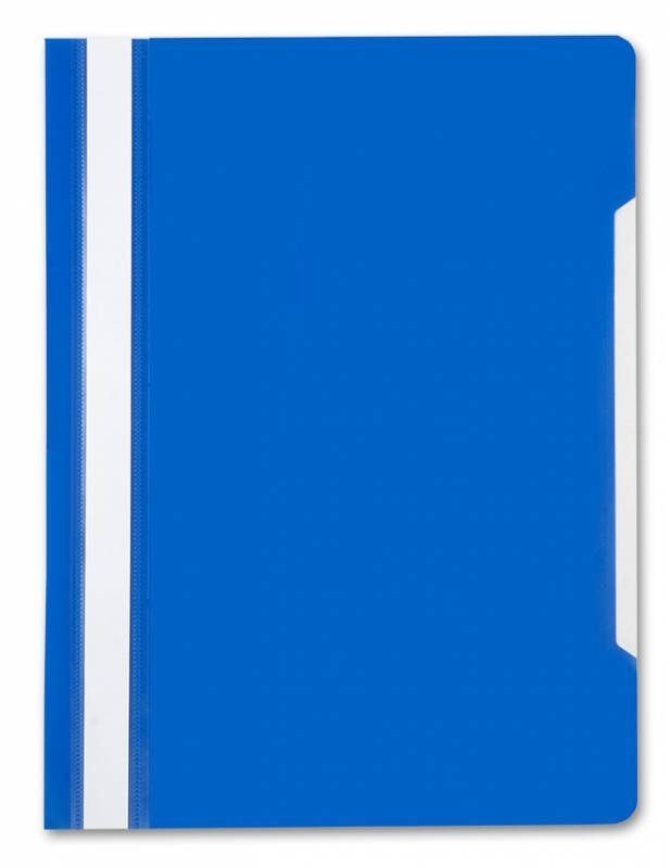 Папка-скоросшиватель Бюрократ -PS20BLUE A4 прозрач.верх.лист пластик синий