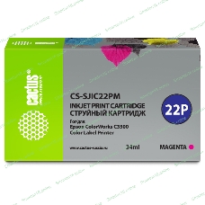 Картридж струйный Cactus CS-SJIC22PM пурпурный (34мл) для Epson ColorWorks C3500