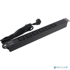 Блок розеток горизонтальный ExeGate ServerPro PDU-19H013 Al-6C19-EU3-SW, 19
