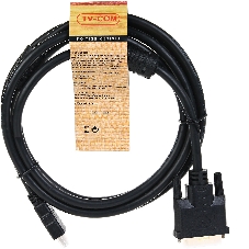 Кабель HDMI to DVI-D (19M -25M) 2м, TV-COM, 2 фильтра LCG135F-2M