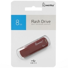 Флешка USB Smartbuy CLUE Burgundy (SB8GbCLU-BG), 8Gb, USB 2.0, R/W 15/8, красный