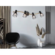Светильник Ambrella light TR8662/4 BK/GD черный/золото E14/4 max 60W 760*100*170