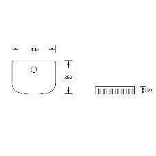Раковина санфаянс накладная BAU Mif stripes 40х35, черная
