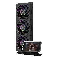 Система охлаждения Water Cooling System PCCooler DT360 Max ARGB Display BK (300W, 360mm, LED, Black, ARGB/ Fans: 3x120mm, 83CFM, 33.1dBA, 3000RPM/ Pump height 63mm, 15dBA, 2600RPM, Rad thickness 27mm/ S: 1851, 1700, 1200, 115X, AM5, AM4)
