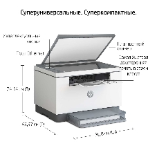МФУ лазерное HP LaserJet M236d (9YF94A), A4, ч/б, печ. до 29 стр/мин., 600 x 600 dpi, USB