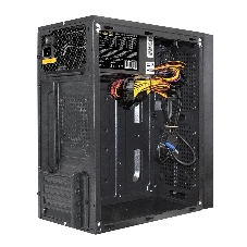 Компьютерный корпус Minitower ExeGate mEVO-9302-NPX450 (mATX, БП 450NPX с вент. 12см, 2хUSB+1хUSB 3.0, HD аудио, черный, с RGb подсветкой)