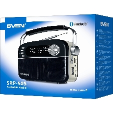 Радиоприемник SVEN SRP-505 (4 Вт, FM/AM/SW, USB, SD/microSD, Bluetooth, 1200 мА·ч)черный