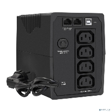 Источник бесперебойного питания ExeGate SpecialPro UNB-600.LED.AVR.4C13.RJ.USB 600VA/360W, LED, AVR, 4*C13, RJ45/11, USB, черный