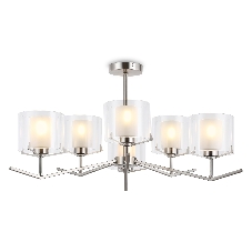 Люстра Ambrella light LH57002/6 SN/FR никель/белый матовый E14/6 max 40W D850*420