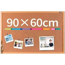 Доска пробковая Deli 8764 пробка желтый 60x90 см деревянная рама
