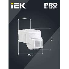 Датчик движения IEK LDD10-012-1100-001ДД 012 белый, макс. нагрузка 1100Вт, угол обзора 180град., дальность 12м, IP44