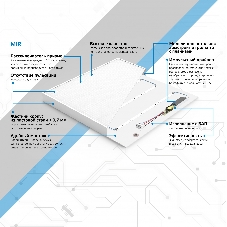 Светильник светодиодный Gauss MIR 595х595х50 35Вт 3500лм 4000К IP40 офисный встраив. накладной с рассеив. призма (аналог ЛВО)