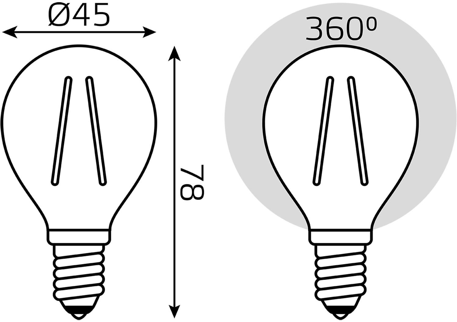 Лампа светодиодная филаментная Gauss Filament 10Вт цок.: E14 шар св. свеч. бел. нейт. (упак.: 10 шт)