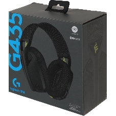 Гарнитура Logitech G435 чёрный/жёлтый, беспроводная, Bluetooth/USB, до 18 ч