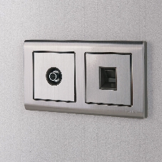 Розетка Ethernet RJ-45 (глянцевый никель)