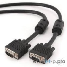 Кабель Gembird/Cablexpert CC-PPVGA-10-B,Кабель VGA Premium, 15M/15M, 3.0м, черный, тройной экран, феррит.кольца