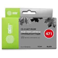 Картридж струйный Cactus CS-CLI471XLBK фото черный (10.8 мл) для Canon MG5740/MG6840/MG7740